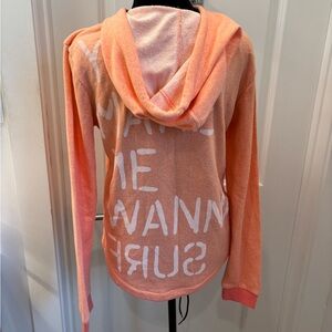 NWT Roxy “You Make Me Wanna Surf” Neon Peach Hoodie Sweatshirt - S